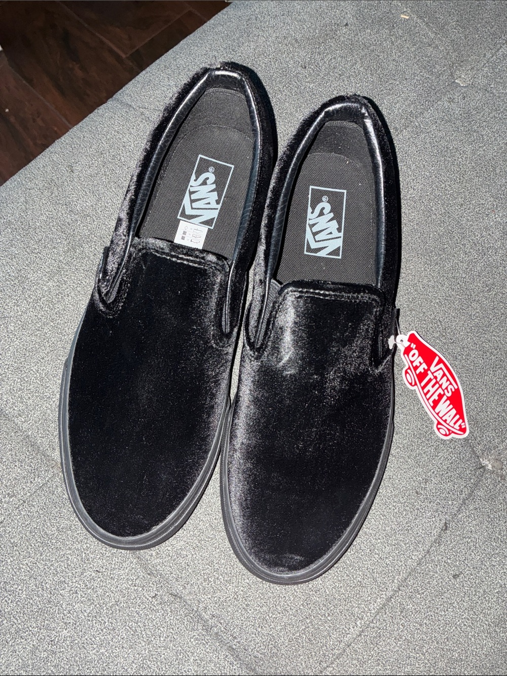 velvet slip on Vans